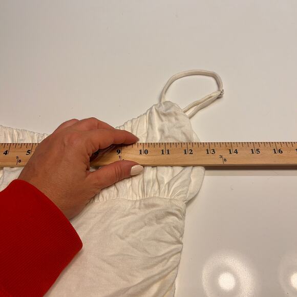 NEW Lovers and Friends Ivory Satin Ruched Spaghetti Straps Midi Dress Size XS - Picture 10 of 11